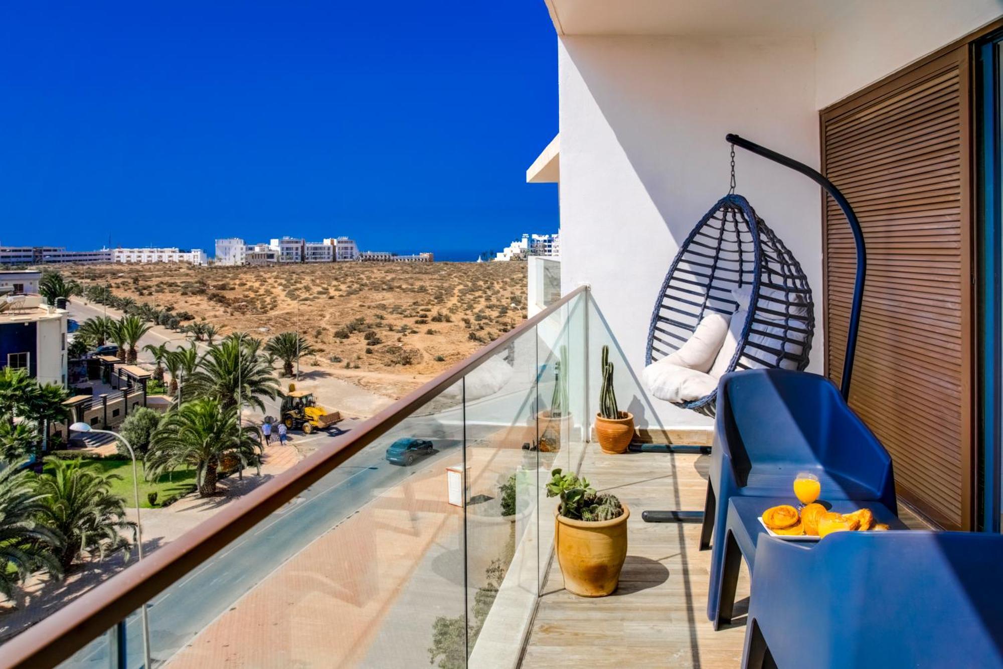 Ferienwohnung Central Panoramic View In Agadir Bay, Big Terrace, Pools, Wifi, Parking Exterior foto